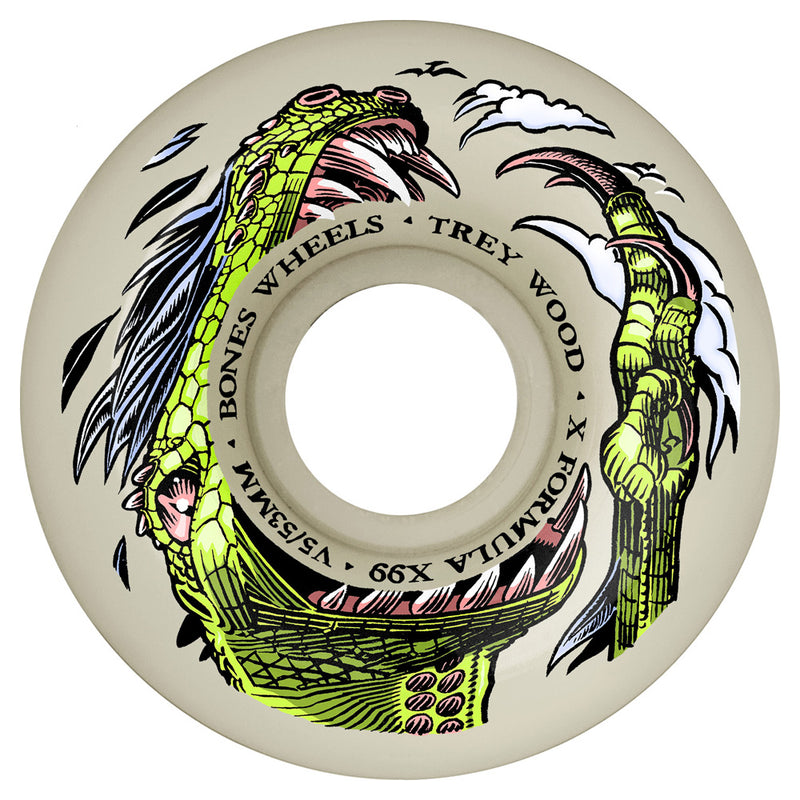 53mm X-FORMULA DINO-SORTAS WOOD V5 SIDECUT 99A SKATEBOARD WHEELS