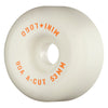 53mm A-CUT "2" 90A WHITE SKATEBOARD WHEELS