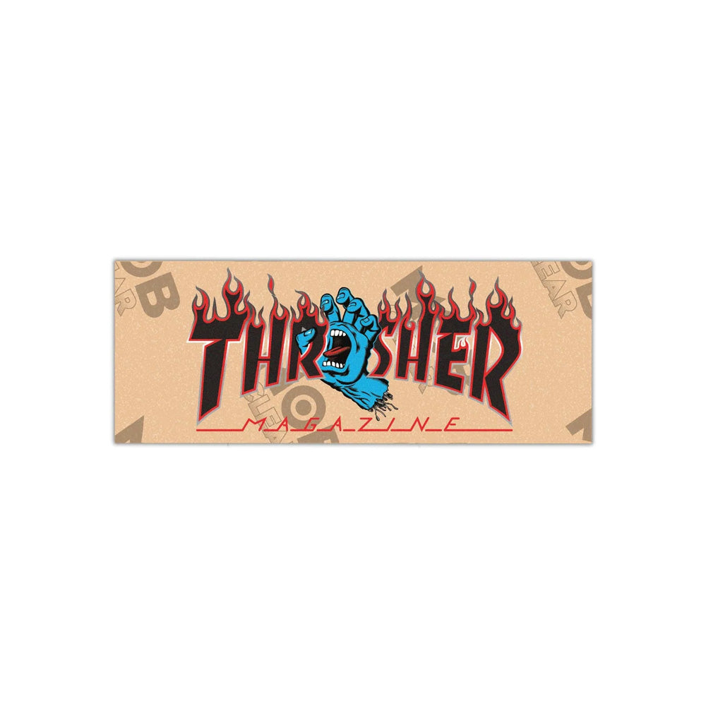 9.0in x 3.25in THRASHER X SC SCREAMING FLAME LOGO CLEAR SHEET