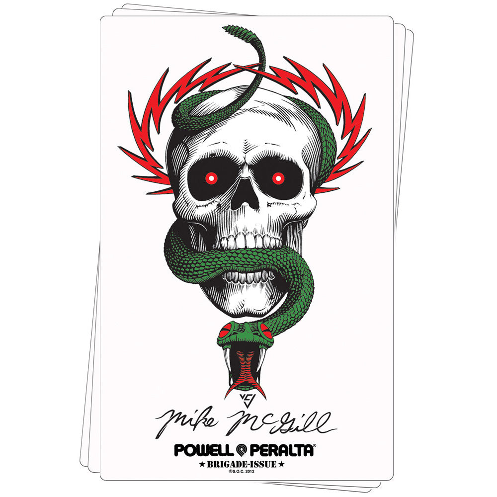 3.375 x 6inch MIKE MCGILL SKULL & SNAKE STICKER