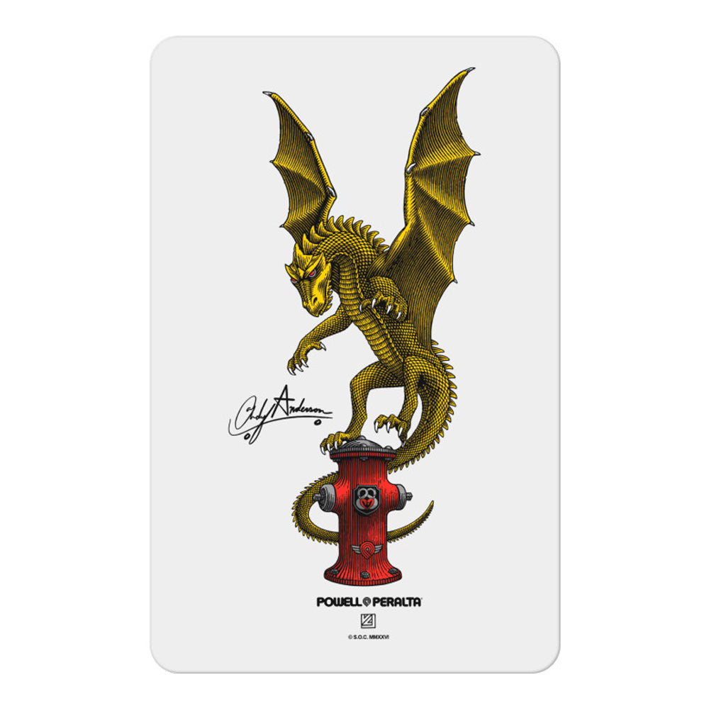 3.75 x 6inch ANDY ANDERSON HYDRANT DRAGON STICKER
