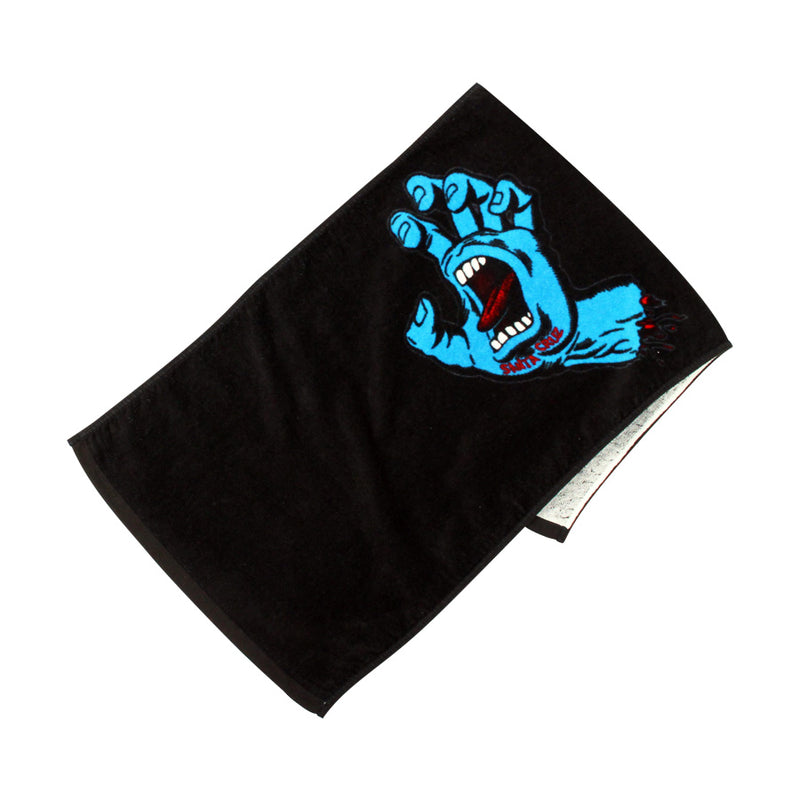 SCREAMING HAND FACE TOWEL BLACK