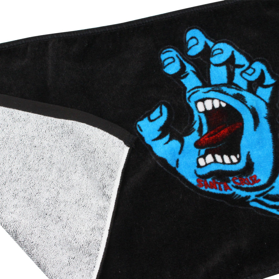 SCREAMING HAND FACE TOWEL BLACK