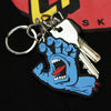 SCREAMING HAND RUBBER KEYCHAIN BLACK