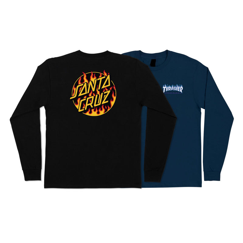 THRASHER FLAME DOT L/S REGULAR T-SHIRT