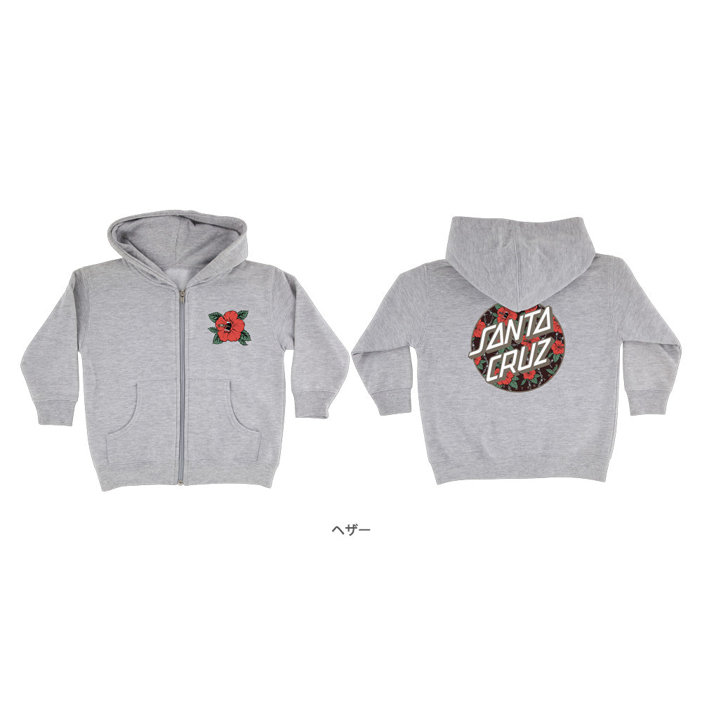 SCREAMING HIBISCUS DOT P/O ZIP HOODED SWEATSHIRT KIDS