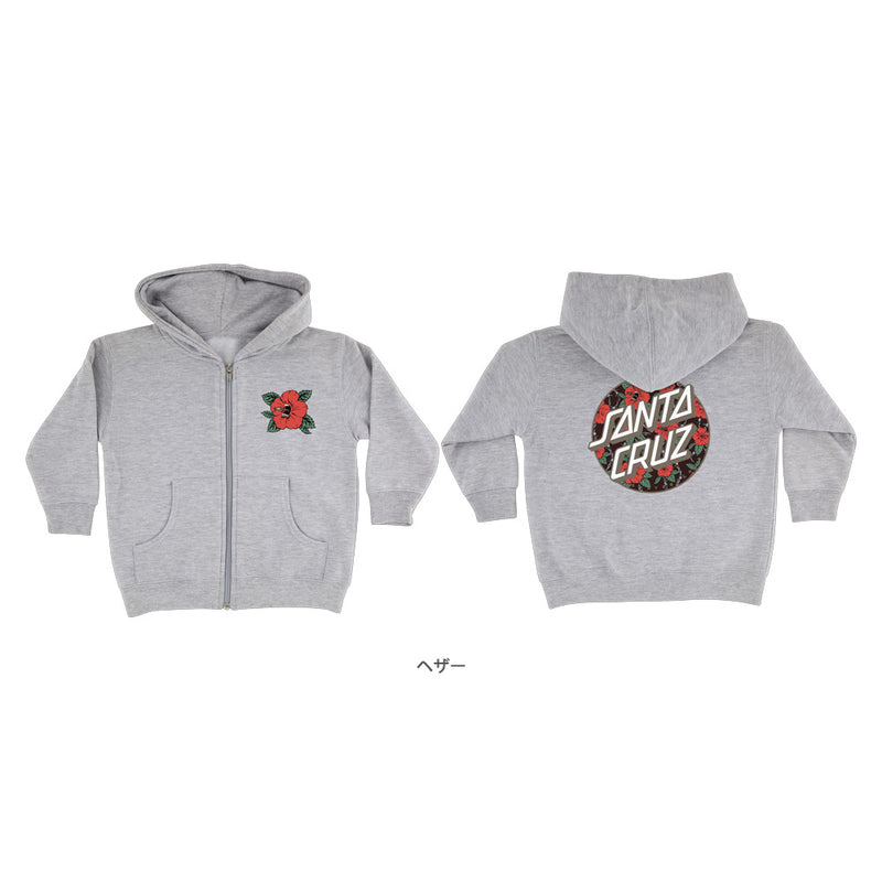 SCREAMING HIBISCUS DOT P/O ZIP HOODED SWEATSHIRT KIDS