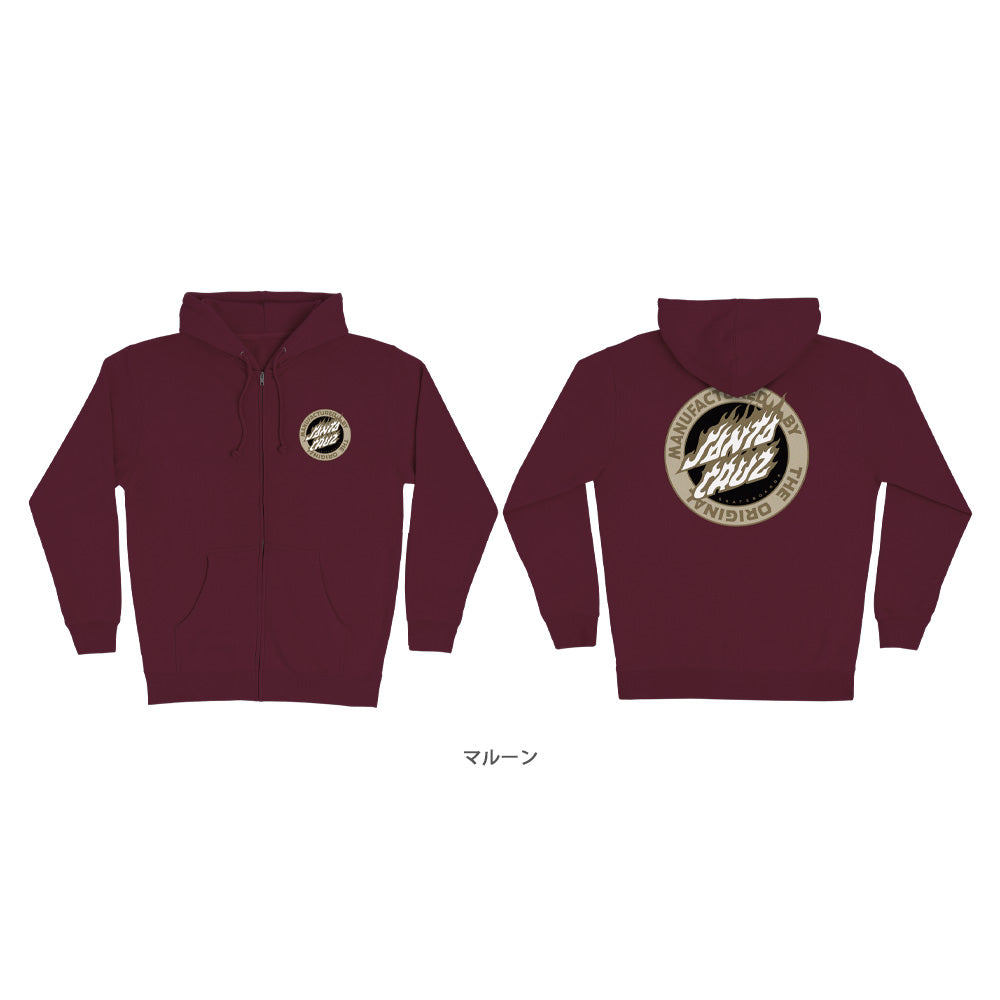 FLAMED MFG DOT ZIP HOODED SWEATSHIRT