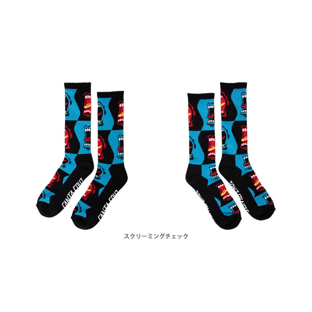 ALLOVER SCREAMING STRIP SOCKS