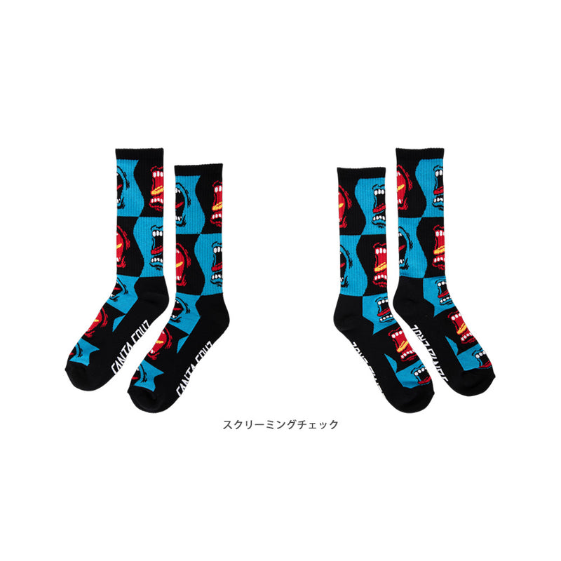 ALLOVER SCREAMING STRIP SOCKS