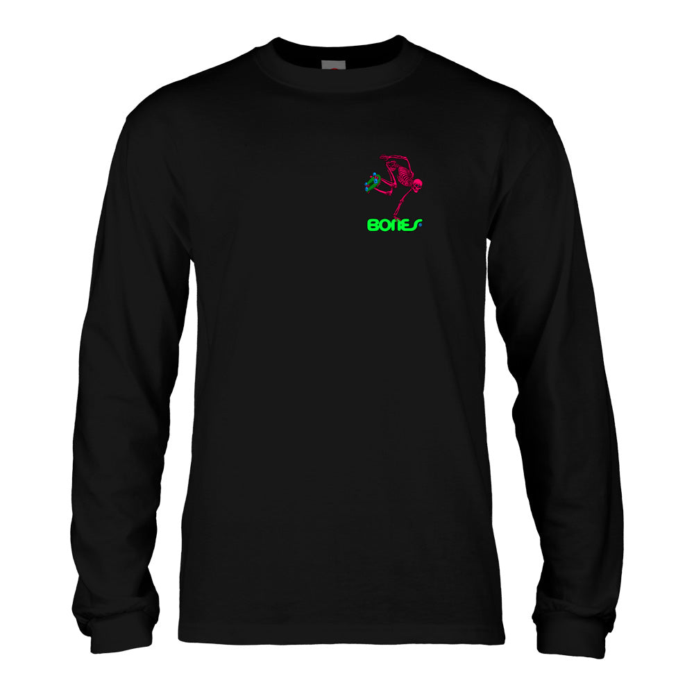 SKATEBOARD SKELTON BLACKLIGHT L/S T-SHIRT
