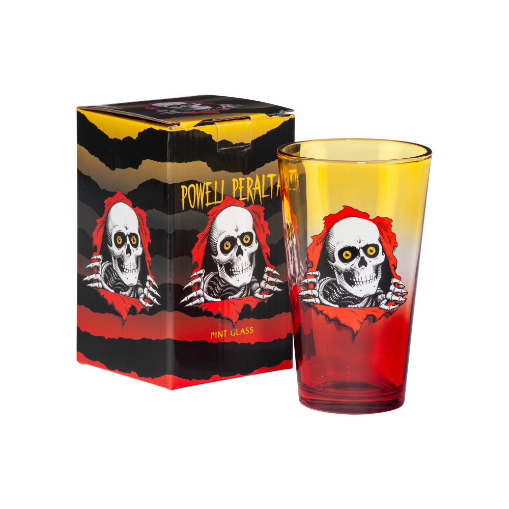 RIPPER PINT GLASS YELLOW/RED FADE