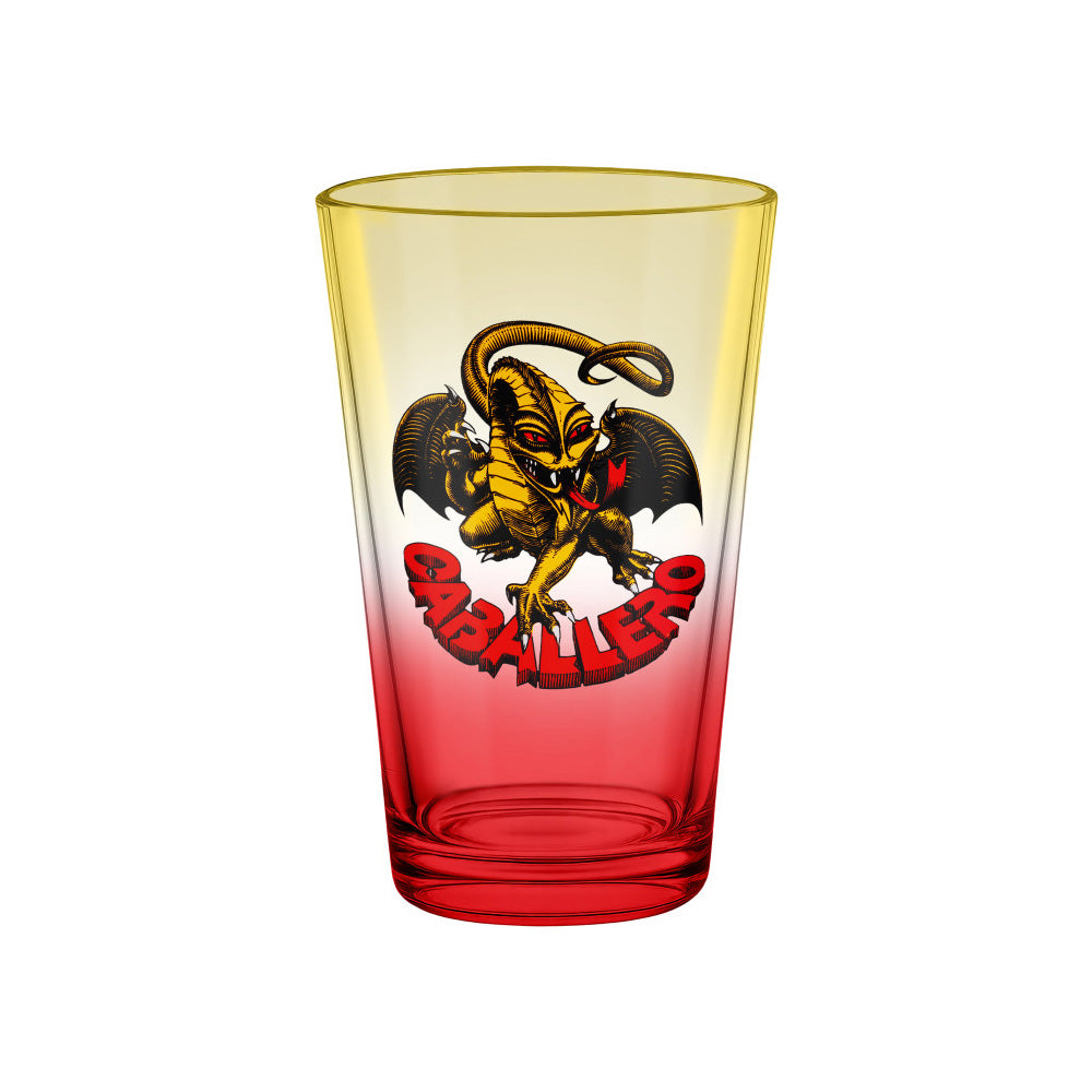 CAB DRAGON PINT GLASS YELLOW/RED FADE