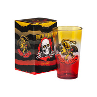 CAB DRAGON PINT GLASS YELLOW/RED FADE
