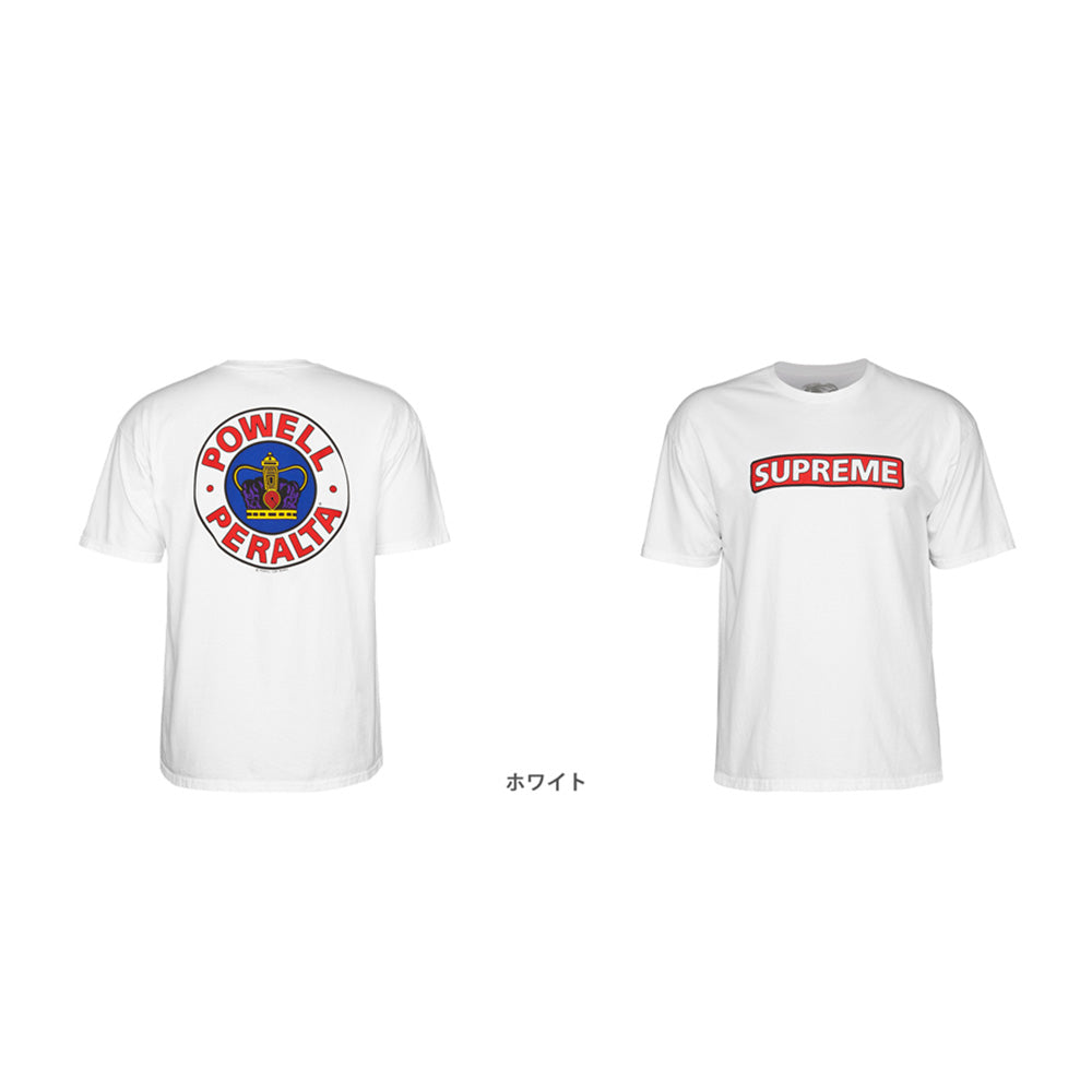 Supreme Tシャツ ホワイト Supreme White Cotton Logo Printed Crew Neck Long Sleeve T