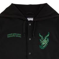 DROP OUT HOODED VARSITY JACKET