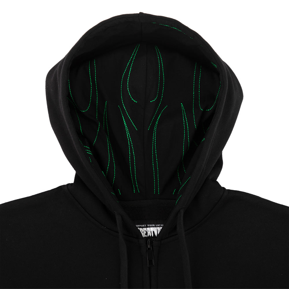 HESHER FLAME ZIP HOODED SWEATSHIRT