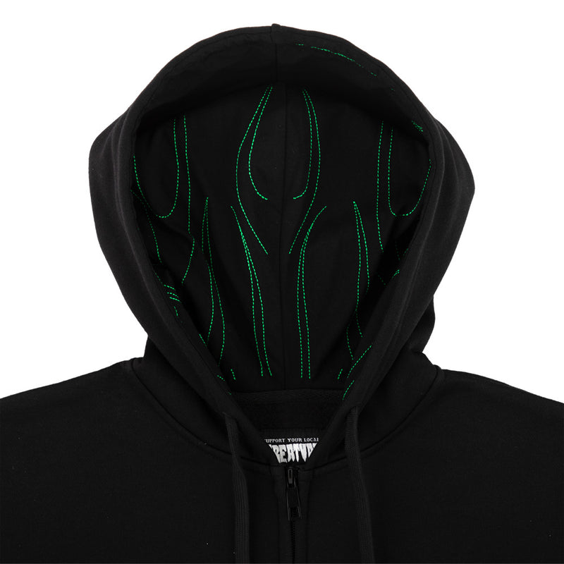 HESHER FLAME ZIP HOODED SWEATSHIRT