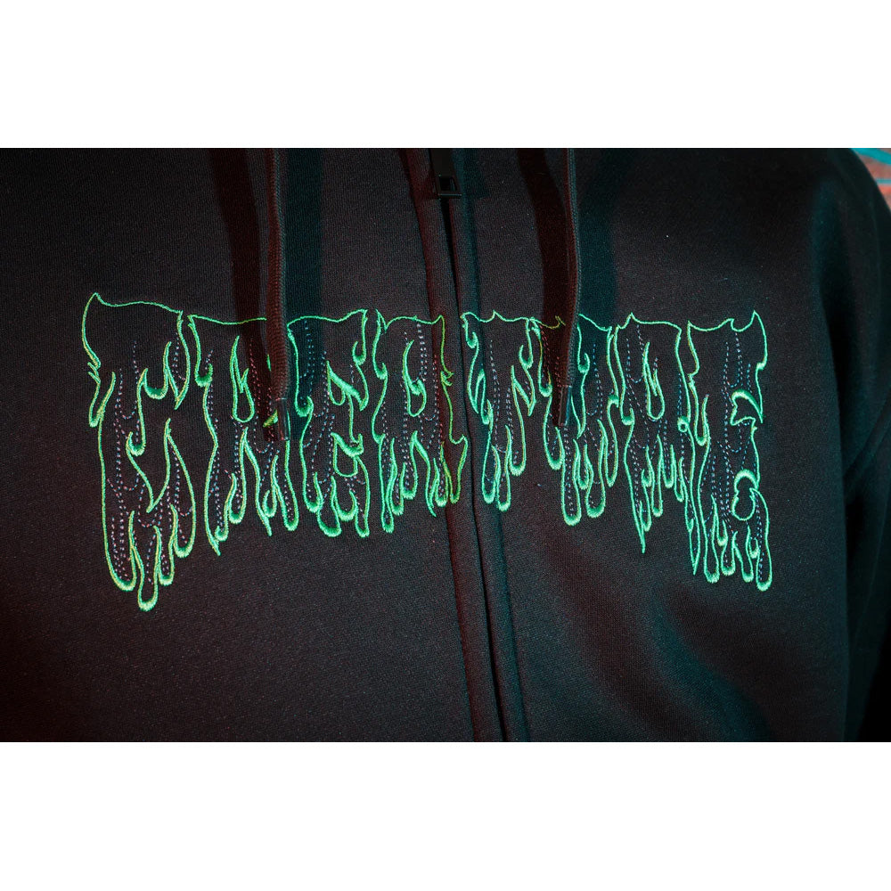 HESHER FLAME ZIP HOODED SWEATSHIRT