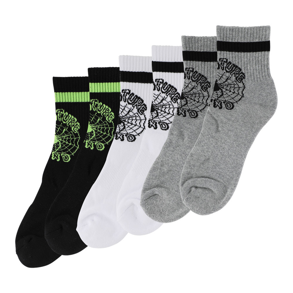 WEB 3-PACK QUARTER SOCKS