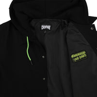 GRAVETTE CUT AND TIE HOODED WINDBREAKER JACKET