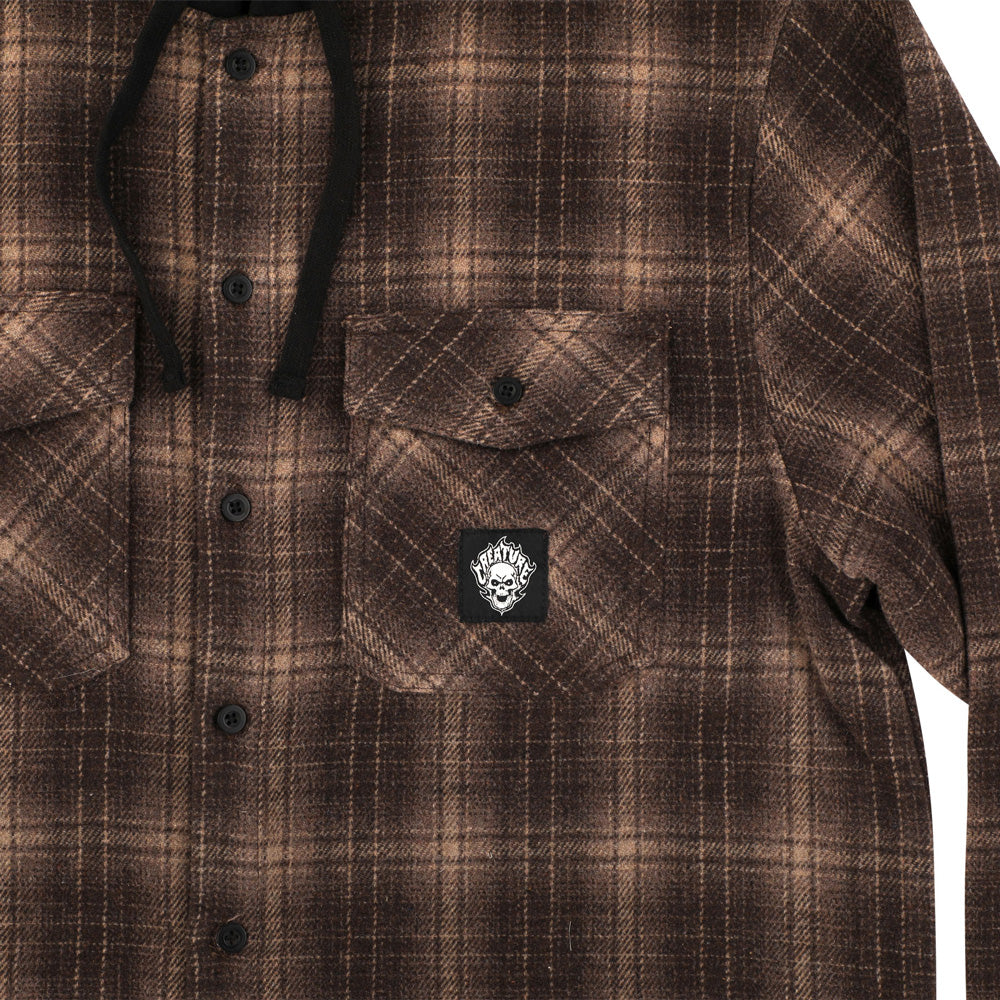BHF L/S HOODED FLANNEL TOP