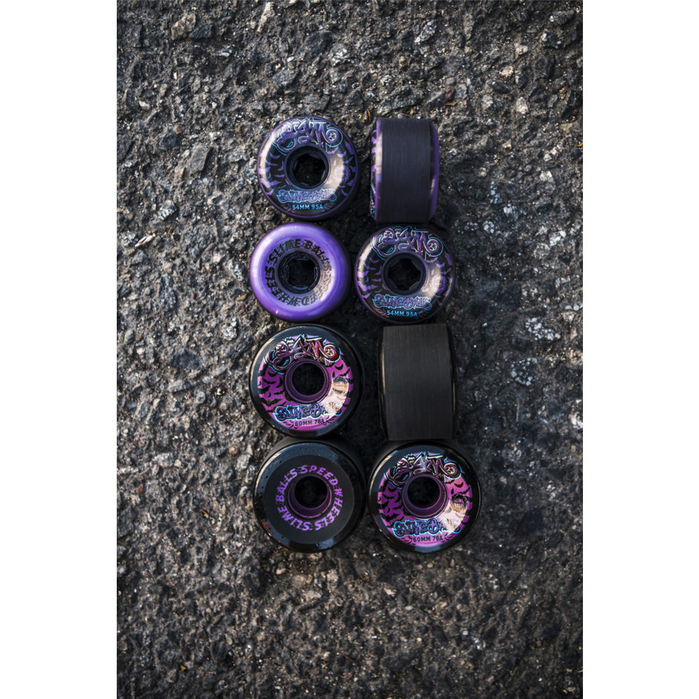 60mm BAM MARGERA OG SLIME BLACK 78A SKATEBOARD WHEELS