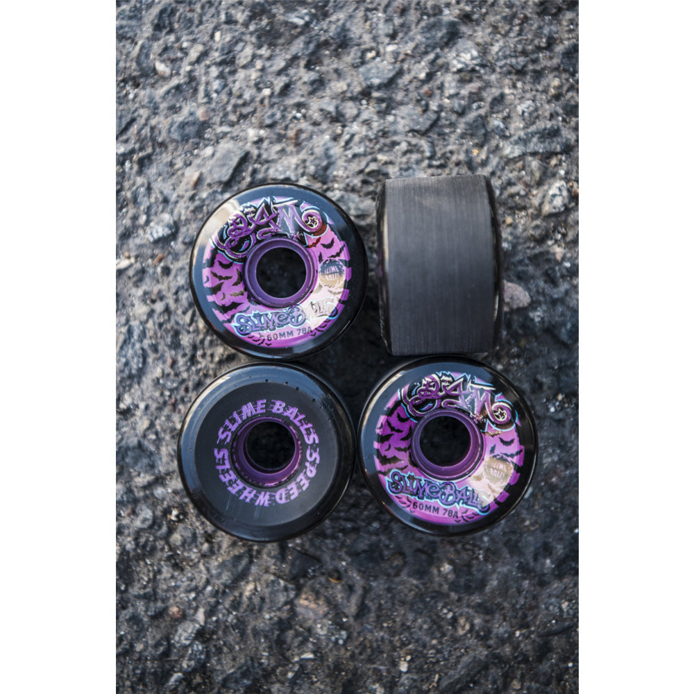 60mm BAM MARGERA OG SLIME BLACK 78A SKATEBOARD WHEELS