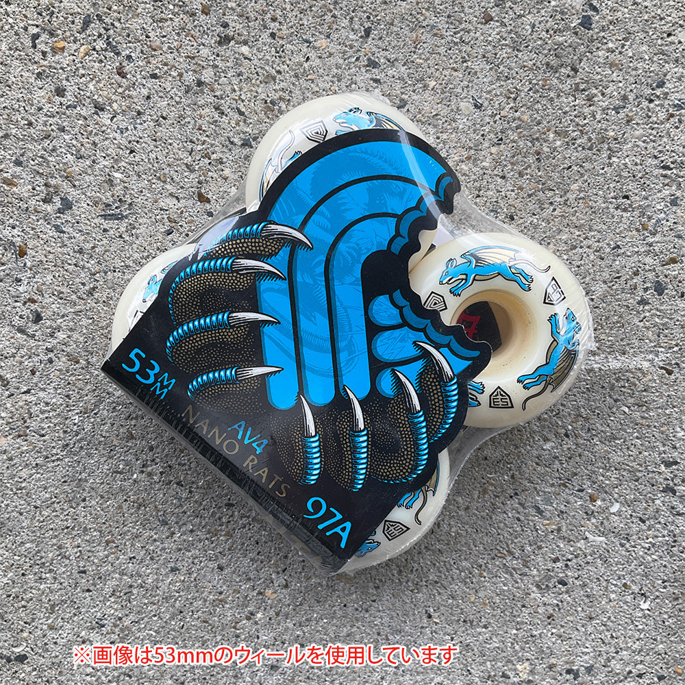 53mm x 34mm NANO RATS DRAGON FORMULA BLUE 97A SKATEBOARD WHEEL