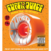 60mm SUPER JUICE NEON ORANGE 78A SKATEBOARD WHEELS