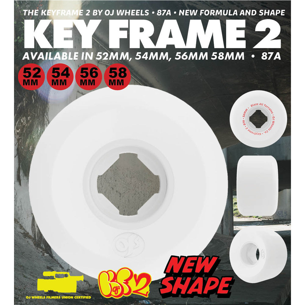 52mm KEYFRAME2 87A SKATEBOARD WHEELS