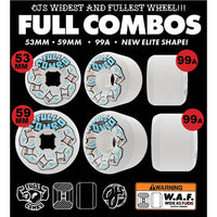 53mm TEAM ELITE FULL COMBO 99A SKATEBOARD WHEELS