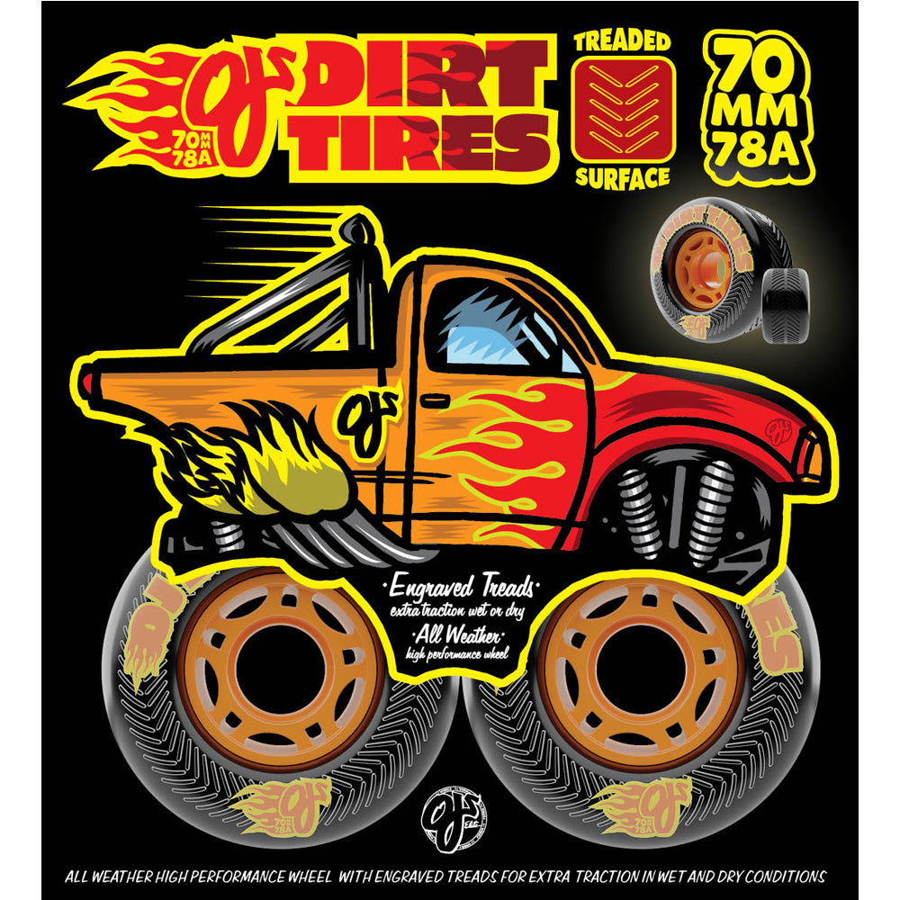70mm DIRT TIRES THUNDER JUICE 78A SKATEBOARD WHEELS