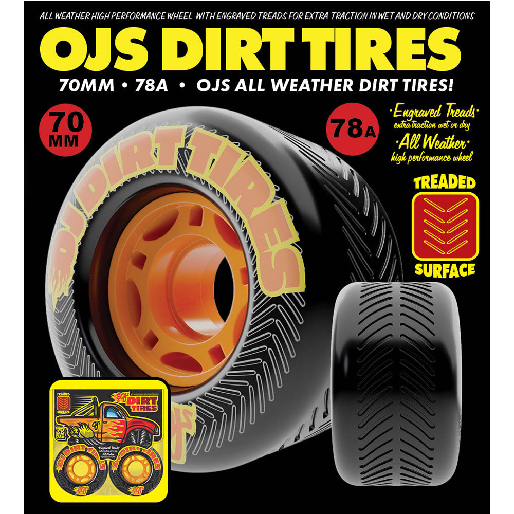 70mm DIRT TIRES THUNDER JUICE 78A SKATEBOARD WHEELS