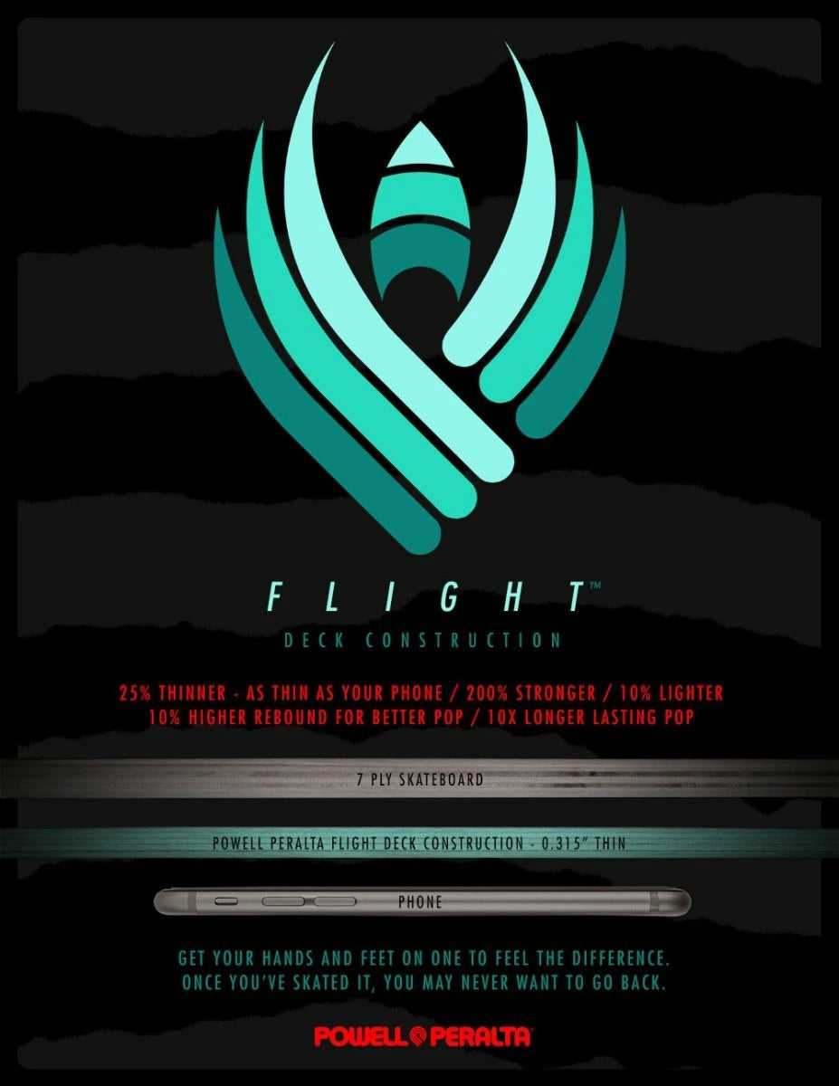 8.0in x 31.45in FLIGHT® SKELTON PINK FOIL SKATEBOARD DECK SHAPE 242