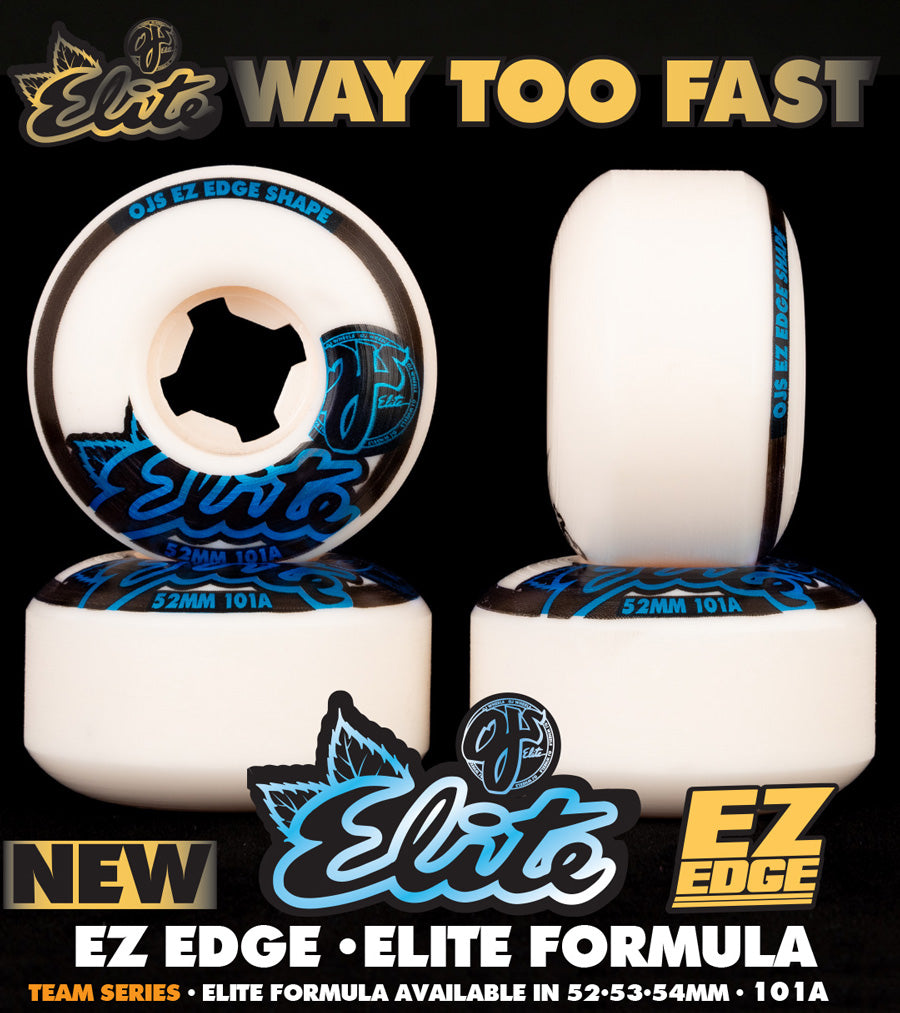 53mm ELITE EZ EDGE 101A SKATEBOARD WHEELS