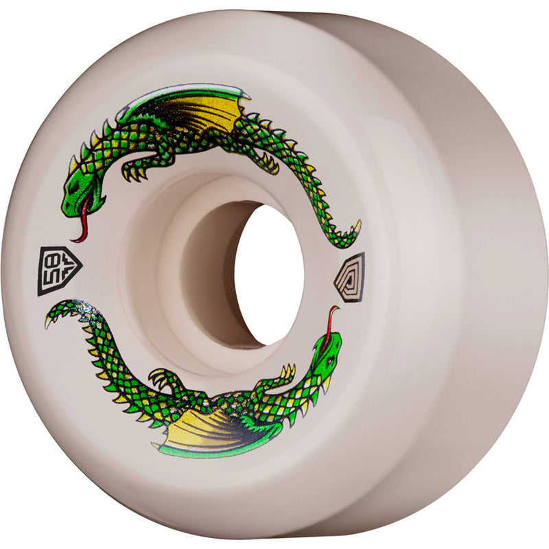 58mm x 33mm DRAGON FORMULA WHITE 93A SKATEBOARD WHEEL