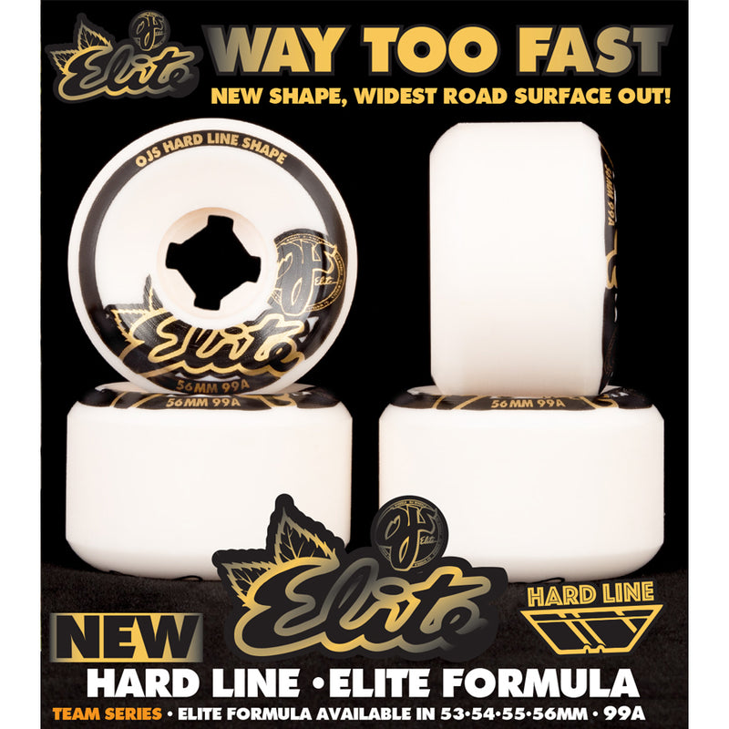 53mm ELITE HARDLINE 99A SKATEBOARD WHEELS